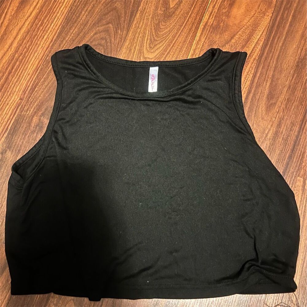 Five Below Women's XL Black Sleeveless Cropped Tank Top Casual Summer